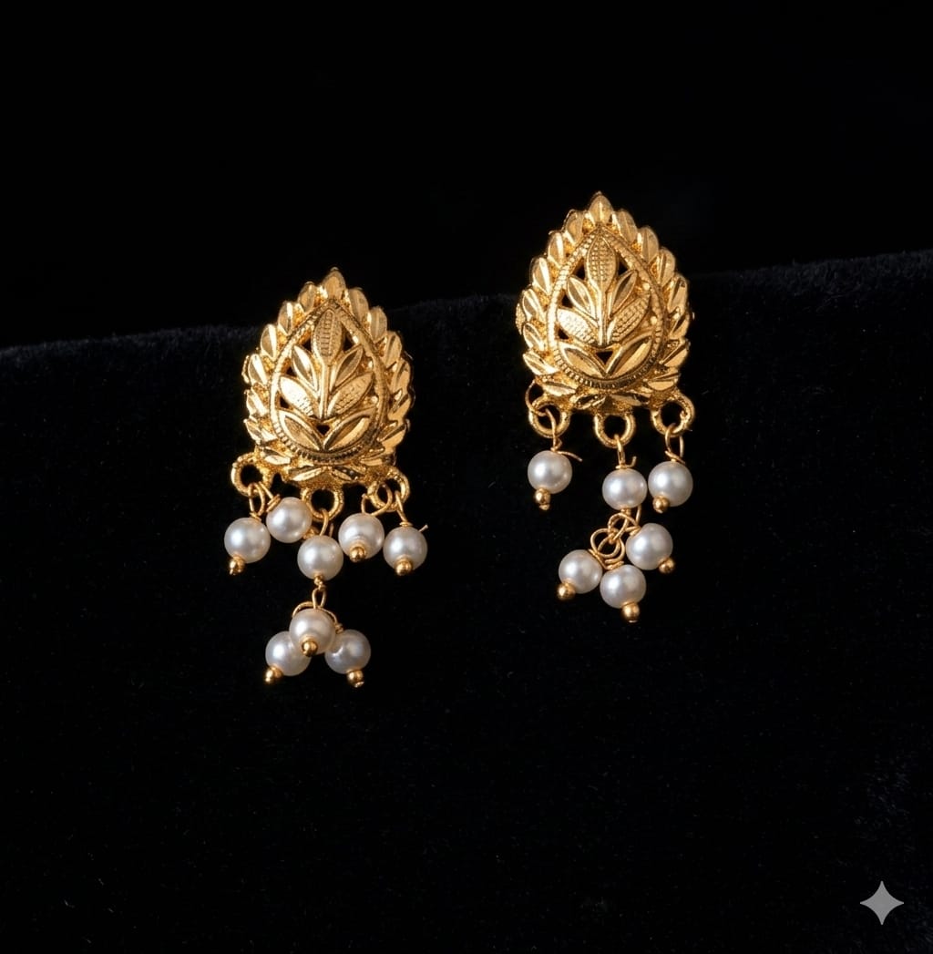 Gold Plated Earrings J0218 3 Gold Plated Earrings J0218