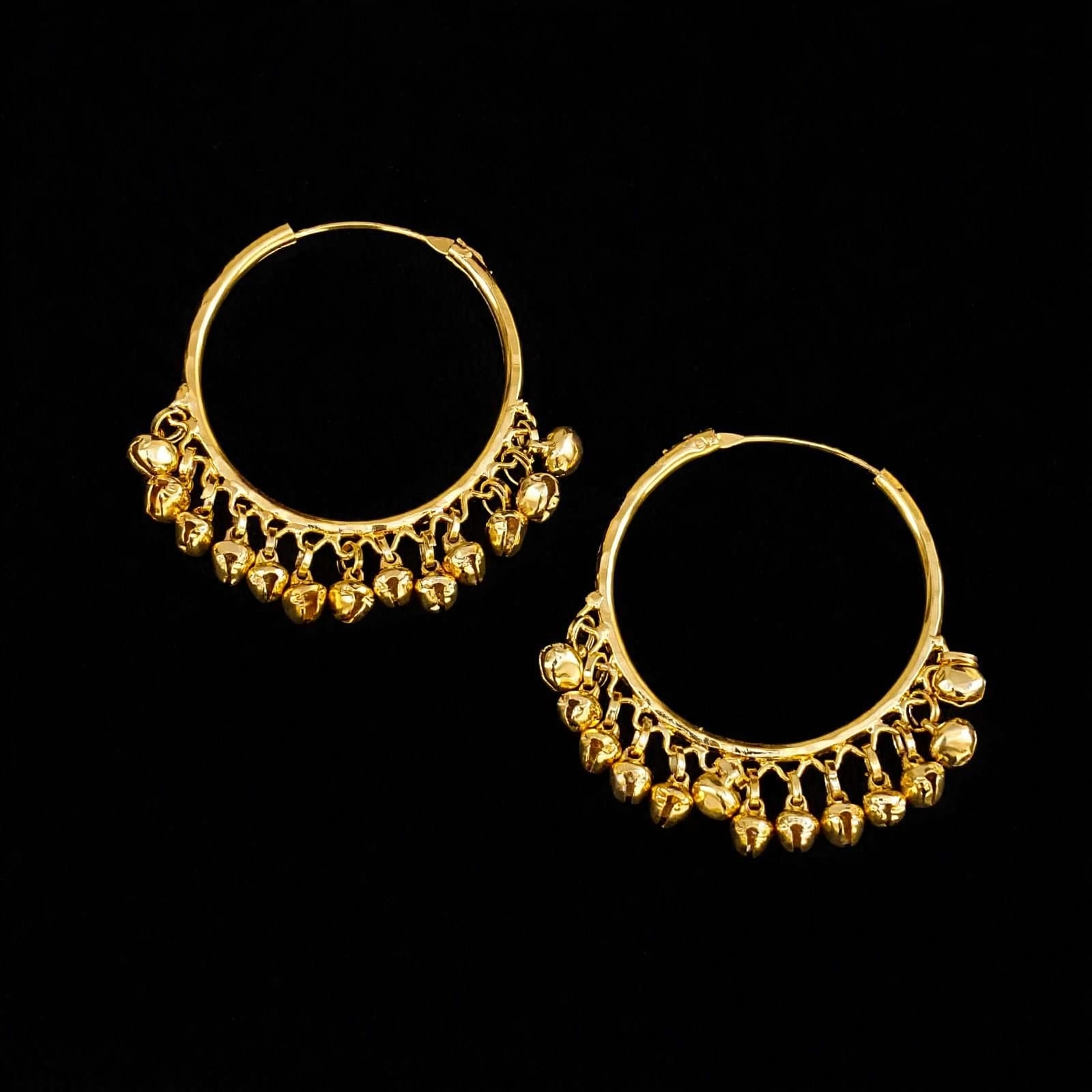 Golden Ghungroo Bali Earrings Pair J0614 1 Golden Ghungroo Bali Earrings Pair J0614
