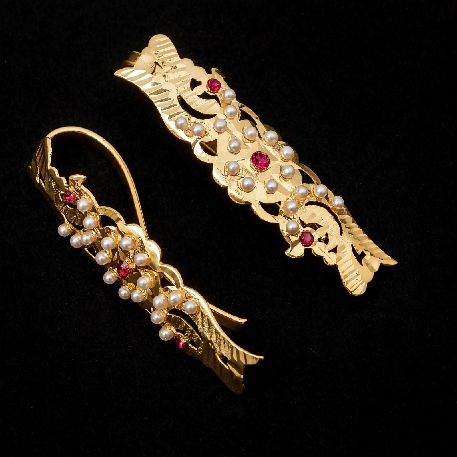 Slim Hair Clips Jewellery Pair J0790 3 Slim Hair Clips Jewellery Pair J0790
