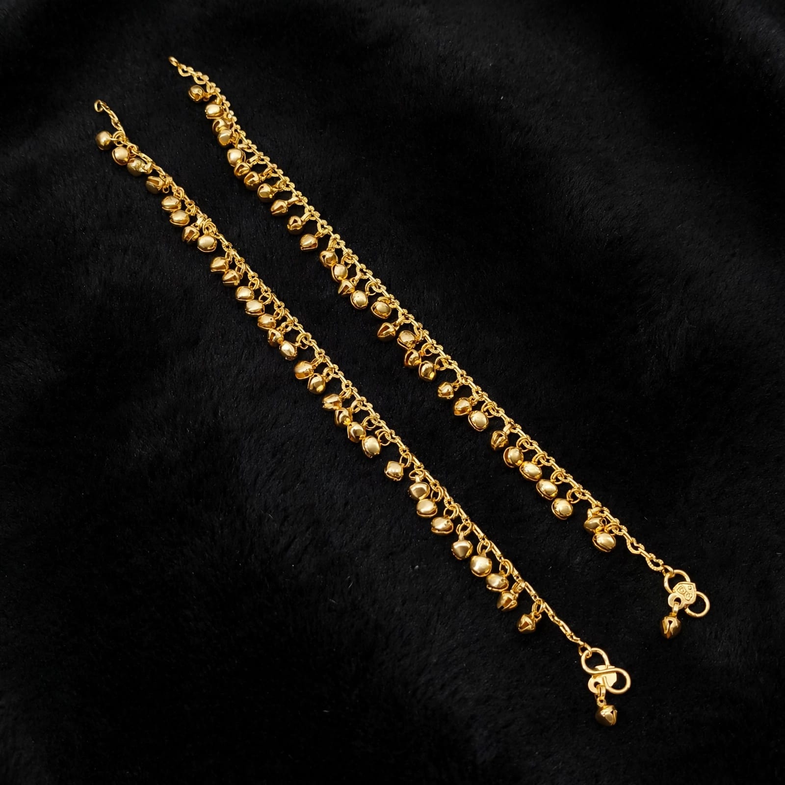Golden Ghungroo Payal Jhanjhar Panjeb Pair J0792