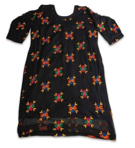 Black Chiffon Phulkari Kurti – Custom Stitched