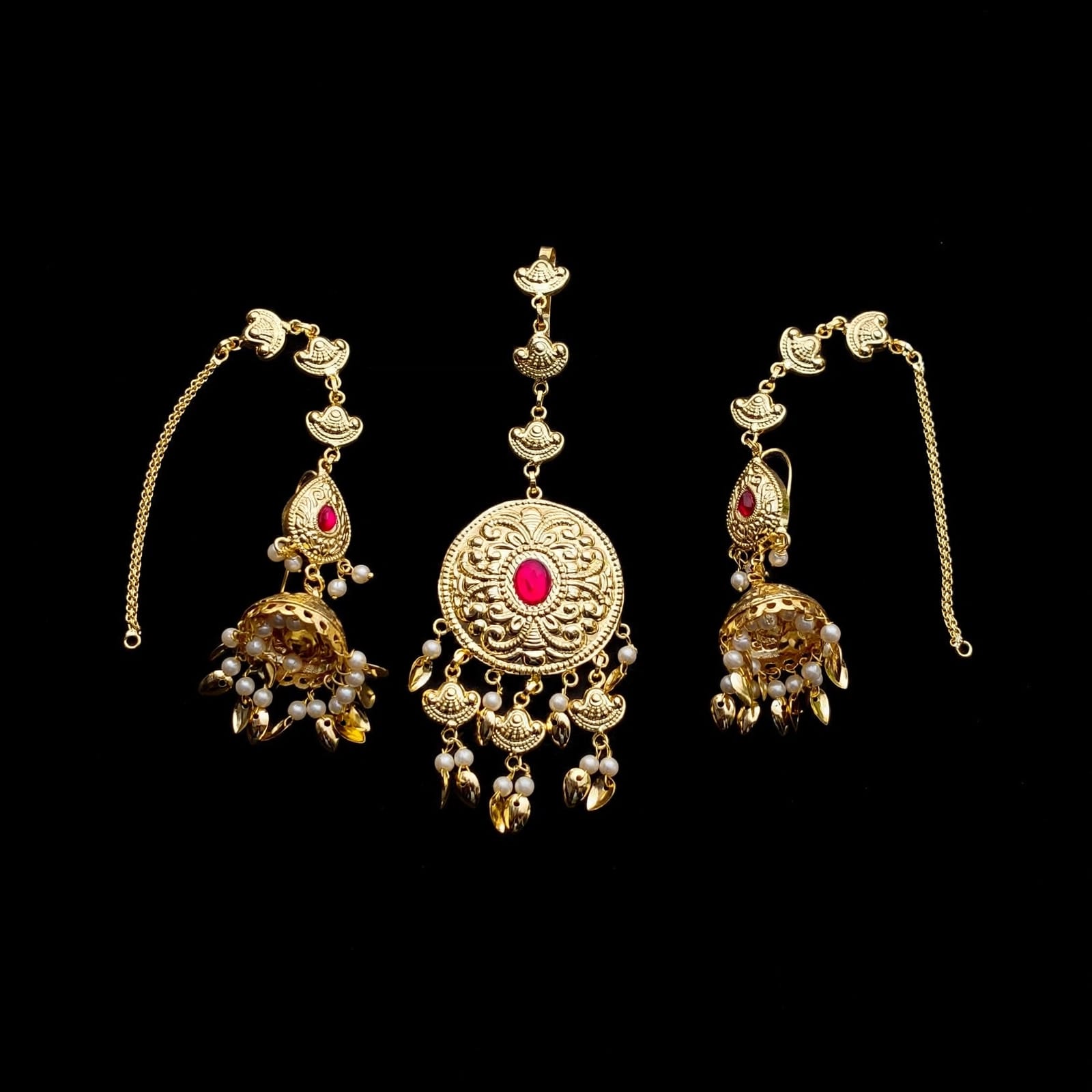 Punjabi Tikka Jhumki Set with Sahaare J0799