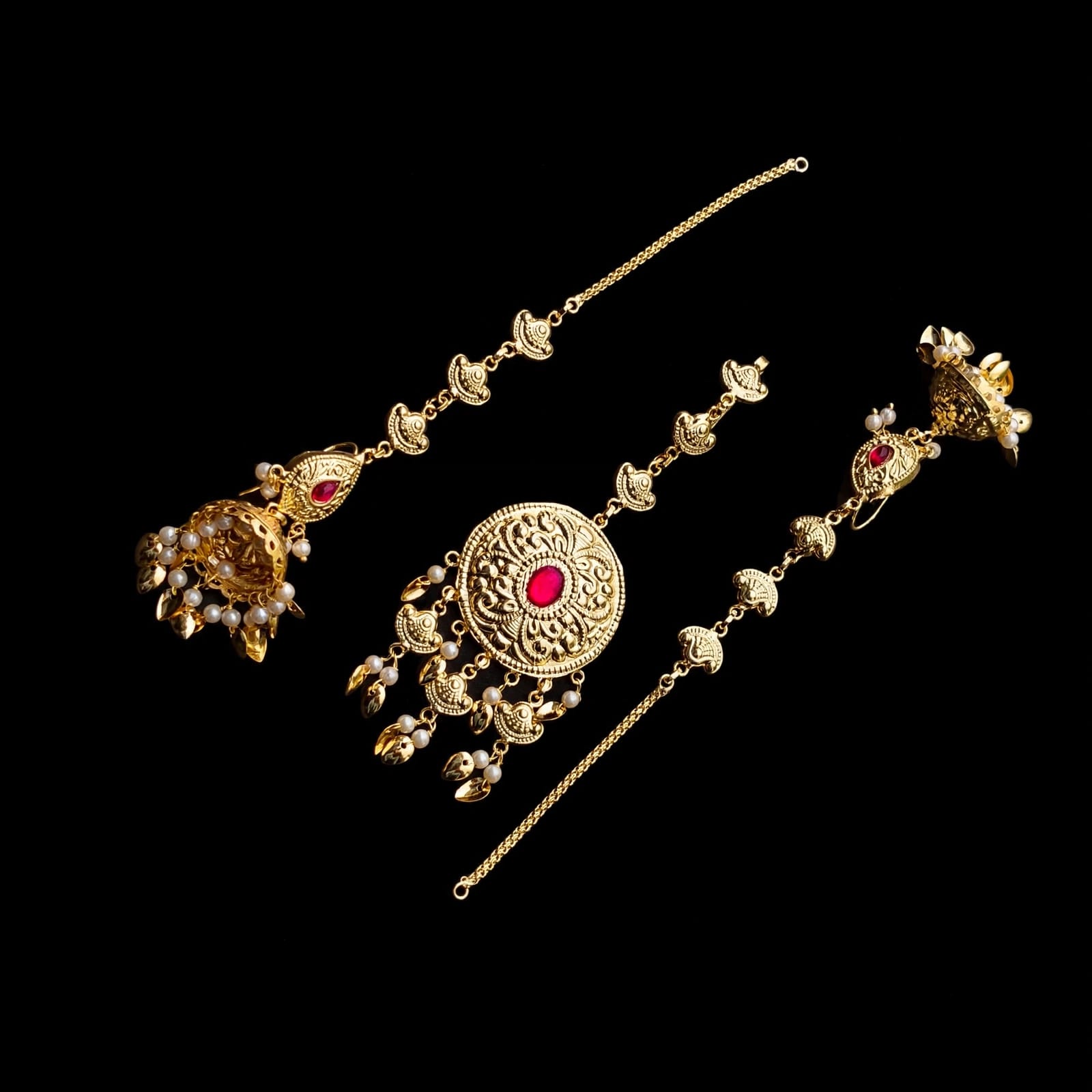 Punjabi Tikka Jhumki Set with Sahaare J0799