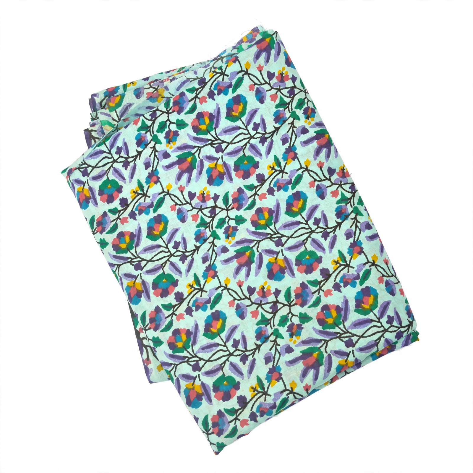Light Blue Printed Cotton Fabric PC652