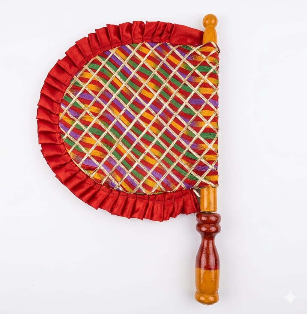Gota Patti Work Hand Fan T0408 3 Gota Patti Work Hand Fan T0408