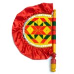 Multicolour Wool Work Hand Fan T0409