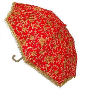 Red Embroidered Wedding Umbrella UMB28