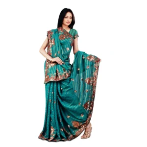 Turquoise Green Partywear Saree DN1014