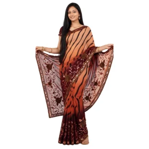Party Wear Embroidered Saree DN1020
