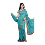 Turquoise Blue Party Wear Saree DN1022