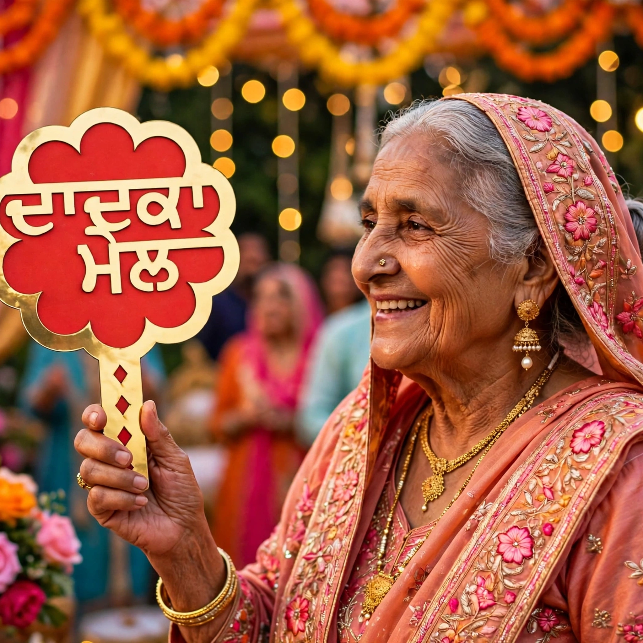Dadka Mel Placard Punjabi Wedding Prop PL006 4 PL006 2