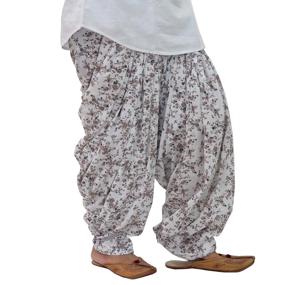 White Cotton Printed Patiala Salwar PPS296 2 White Cotton Printed Patiala Salwar PPS296