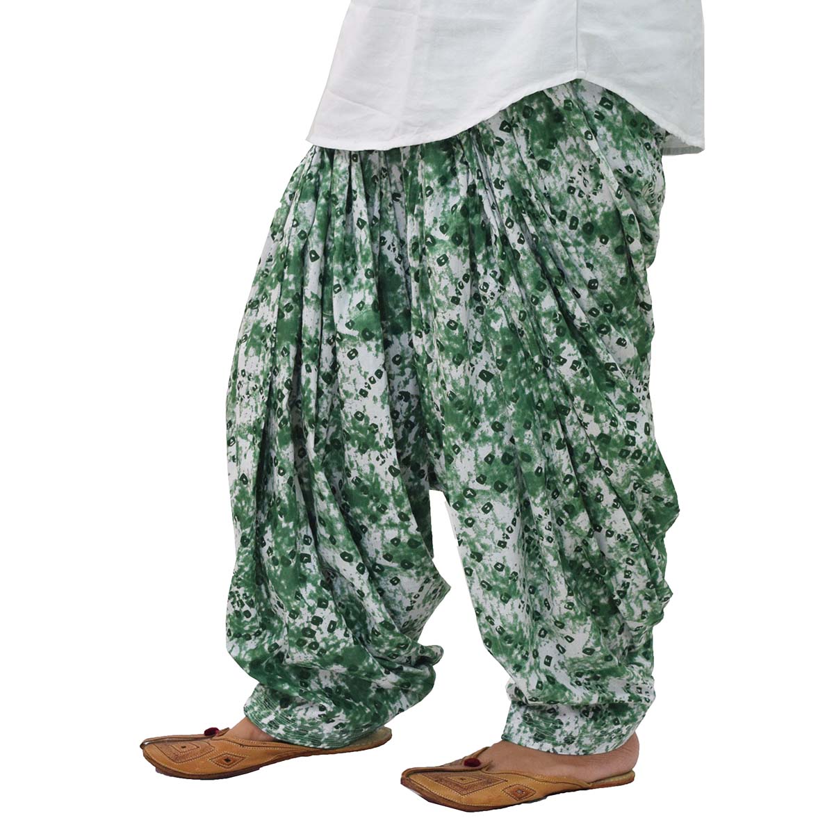 Green White Cotton Patiala Salwar PPS297 2 Green White Cotton Patiala Salwar PPS297