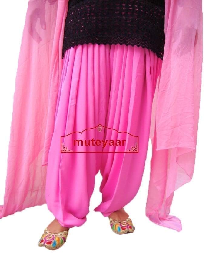 Pink Patiala Dupatta Set with customised stitching from Patiala City 3 Patiala Salwar Ready to Wear - Buy Online from Patiala City !!