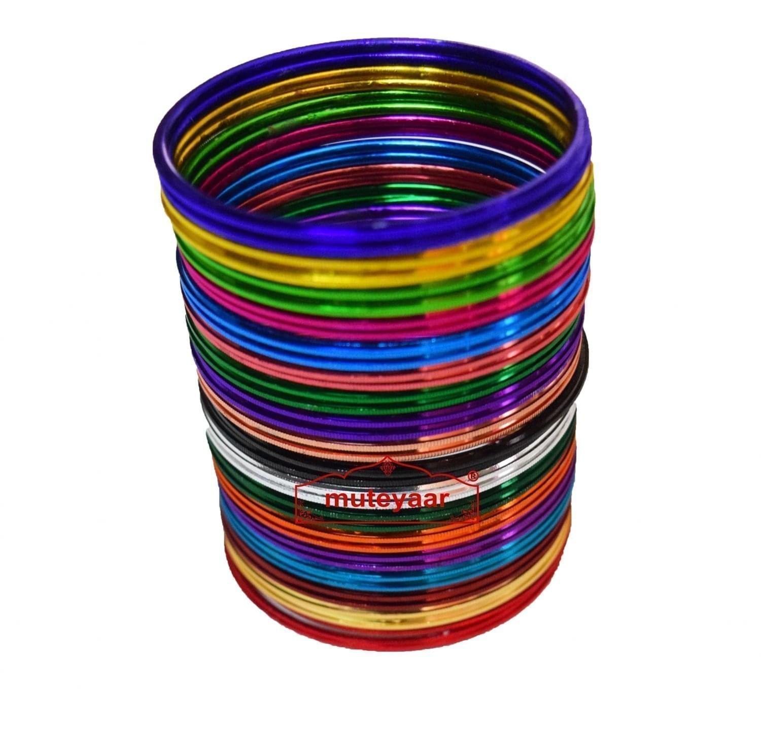 Multi Colour Bangles Set - All sizes available 3 MULTI COLOUR BANGLES